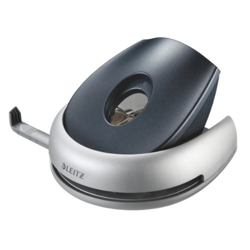 Leitz 50090089 - Perforatore Allura, per fori di diametro pari a 2,5 mm, con guida scorrevole, grigio scuro