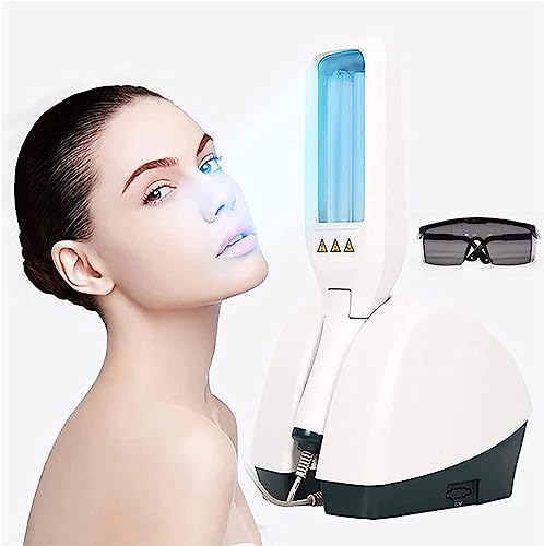 UVB Skin Care Light Therapy Device, 311 nm, luce per fototerapia a banda stretta con timer e display LCD per pelle, corpo e cuoio capelluto, due lampadine incluse
