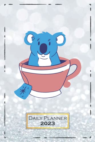 Daily Planner 2023: 6x9 | One Week on a Double Page | From Sunday to Saturday | with Monthly Overview | Softcover | Koala Animal Motif | qx2