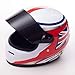MJ Monaco - Kask kolekcjonerski Mini Half Scale Formuła Racing - Wielka Brytania kask Crash z uchylnym wizjerem, piankowe wnętrze i pasek - najlepsze prezenty na kask dla taty, brata, przyjaciół i fanów sportów motorowych