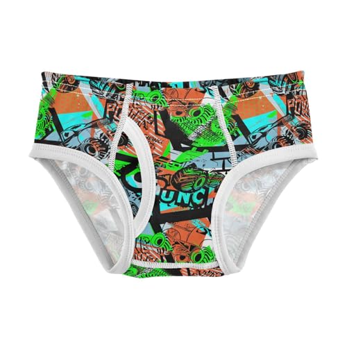 Little Boys Briefs Monster Truck Soft Cotton Toddler Underwear in Sizes 2/3t, 4t, 5t, 6 and 8