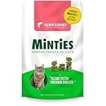 Minties Dental Treats for Cats, Salmon Flavored Treats for Cats, Freshens Breath and Controls Tartar, 2.5oz