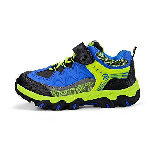 Biacolum Kids Hiking Shoes Breathable Running Tennis Sneakers For Boys Black/Blue 2 Little Kid #TOP3