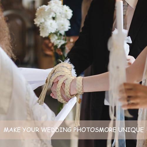 Image of Handfasting Cord for Wedding Braided, Ivory White, Simple