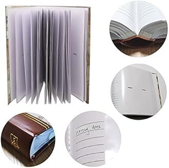 Holoary Photo Album 4 x 6 200 Photos 2 Pictures Per Page, Memo Writing Area for Each Pocket, Faux Leather Spine and Printed Old Map Vacation Design Brown