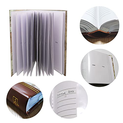 Holoary Photo Album 4 x 6 200 Photos 2 Pictures Per Page, Memo Writing Area for Each Pocket, Faux Leather Spine and Printed Old Map Vacation Design Brown