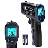 ERICKHILL Infrarot-Thermometer -50℃~600℃ Berührungslose digitale Laser-Temperaturpistole, Emissionsgrad, einstellbares LCD-Display – geeignet zum Kochen/Grillen/Gefrieren/Industrie, keine Hüfttasche