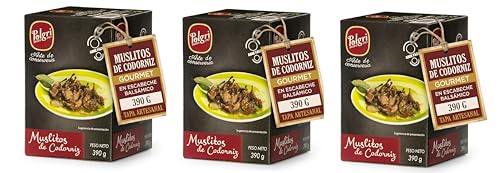 Polgri Muslitos de Codorniz en Escabeche Balsamico 12 Muslitos 390 gr x 3 latas Conserva Abre Facil Lista Comer Caliente o Frio Aperitivo Gourmet Tradicional Espanol desde 1967 Arte de Conserveria