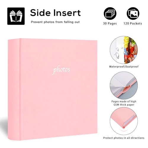 120 Pocket Photo Album for Fujifilm Instax Wide 400/300, Linen Cover with Writing Space - Image 4
