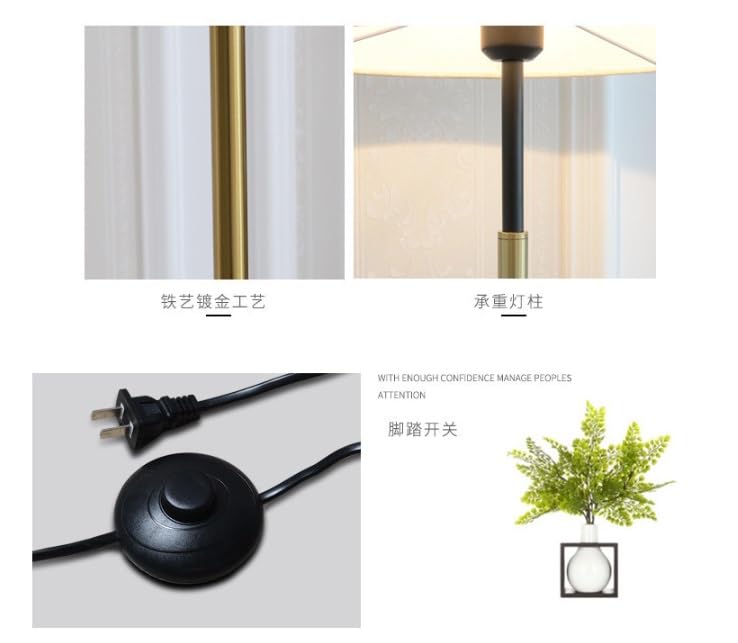 Lámparas de pie de Poste Alto de hierro con acabado textil elegante y duradero 2