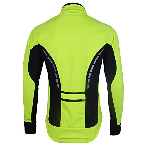 Zimco Pro Men Winter Cycling Jackets High Viz Bicycle Jersey Windproof Thermal Insulated Jacket (Medium, Neon Green) - Thumbnail 5