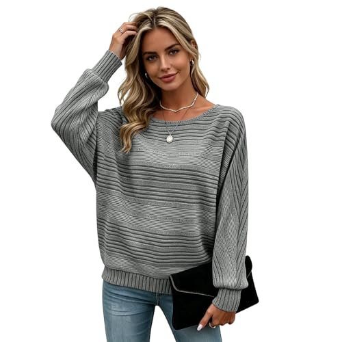 Image of Women's Batwing Tunic Tops, Long Sleeve Shirts Blouses, Business Casual Sweater for Office Work