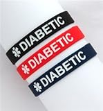 Kids Diabetes Silicone Wristbands - Lot of 3