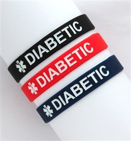 Kids Diabetes Silicone Wristbands - Lot of 3