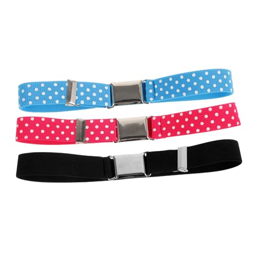 PartyKindom 3pcs Boys and Girls Belt Adjustable Waist Belt Buckle for Boys Girls for Jeans Casual Pants