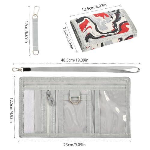 ALAZA Kids Wallets for Boys Girls Toddler Trifold Wallet Children Small Red Gray White Black Marble with Zipper Coin Pocket3