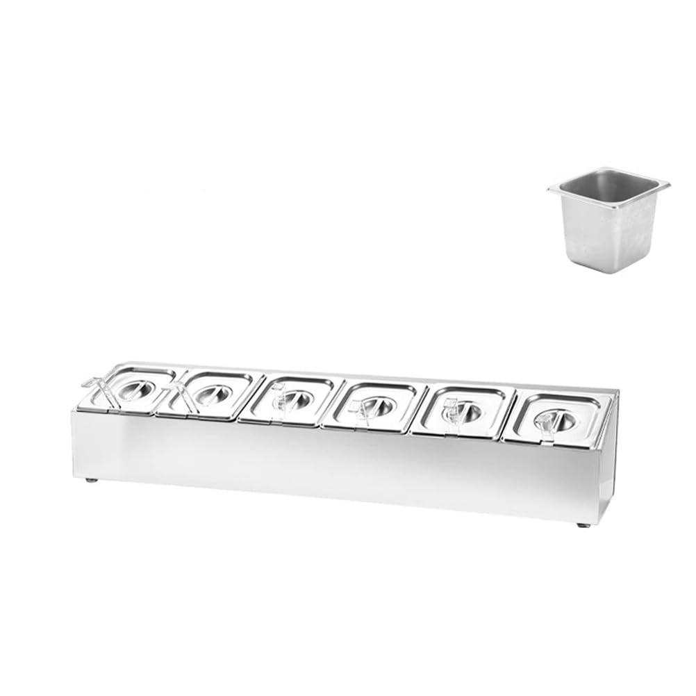 Contenedor de exhibición de alimentos para encimera, estante dispensador de condimentos de bufé de acero inoxidable, 4 rejillas