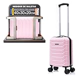 RAYKONG Maleta de Cabina ABS 40x30x20(24L)| Maxima Capacidad | Equipaje de Mano con Ruedas Desmontables para Ryanair | Vueling | EasyJet - RosaClaro