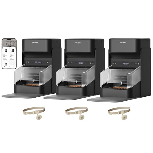 PETLIBRO RFID Automatic Cat Feeders for 3 Cats Collar Sensor for Personalized Meals Cats Recognition Diet Tracking and Anti-Stealing for Multi-Pets Homes and Different Diets WiFi Food Dispensers