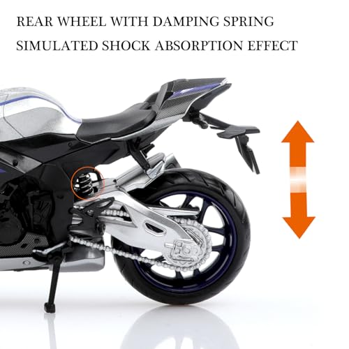 TOKAXI 1/12 Maßstab Yamaha YZF-R1M Diecast Spielzeugmotorräder, Yamaha Motorradmodell, R1 Motorrad-Spielzeug Geschenke für Jungen und Mädchen