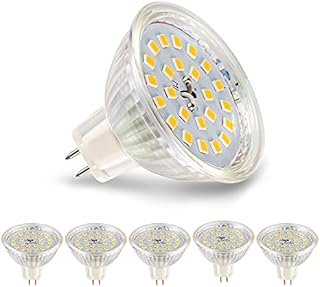 MR16 Led Lamps Warm White 2700K, Mr16 Gu5.3 Led 5W Replacement for 50W 40W 35W Halogen Lamp, 500Lm Led Lamp 120 ° Beam Angle, Ac / Dc 12V, High CRI 83 Ra, No Flickering, Not Dimmable, Pack of 5
