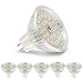 Produktbild MR16 LED Lampen Warmweiß 2700K, MR16 GU5.3 LED 5W Ersatz für 50W 40W 35W Halogen Lampe, 500LM LED Leuchtmittel 120°Abstrahwinkel, AC/DC 12V, Hohe CRI 83 Ra, Kein Flimmern, Nicht Dimmbar, 5er Pack