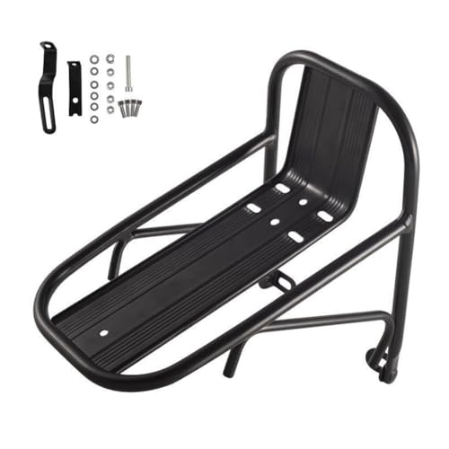 Plmvhpb Portaequipajes delantero para bicicleta, soporte para cesta de bicicleta de montaña, portaequipajes delantero de aleación