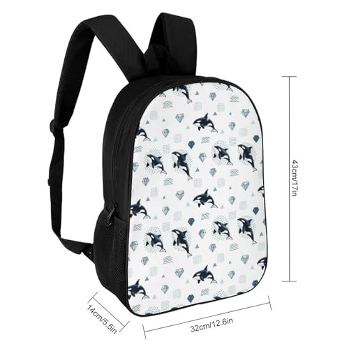 17 Inch Carry On Bookbag with Adjustable Shoulder Straps Killer Whale Orca Outdoor Travel Gym Backpack Unisex-Adult Sport Bag2