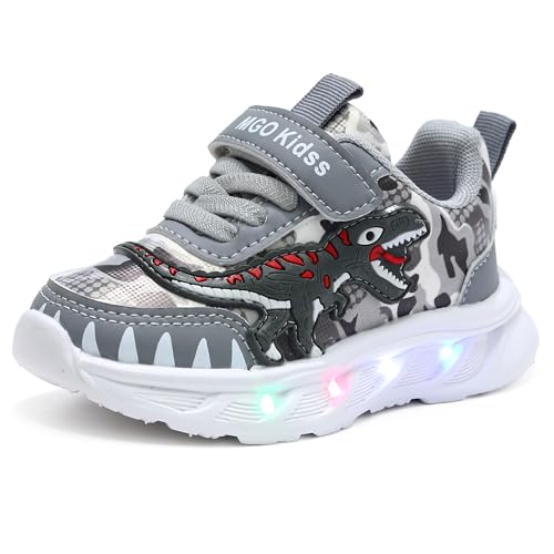 XSportmode Chaussures lumineuses à LED for enfants, baskets de printemps et d'automne for garçons dinosaures de 1 à 6 ans, baskets clignotantes for l'intérieur et...