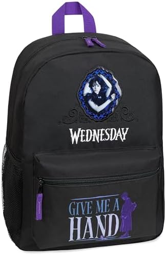 Wednesday Schoolrugzak Voor Kinderen En Tieners, 37 X 29 Cm, Met Vak Waterflessen Cadeau Meisjes Zwart Blauw Een Maat 1011499374
