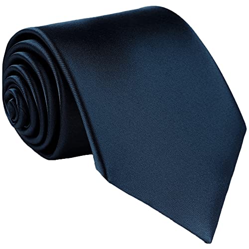 BLACKCUP Krawatten für Herren Seide Krawatten einfarbig in verschiedenen Farben Herren Krawatte für Hochzeit Geschäft Formelle Männer Krawatte 8 cm (Navy blau) Cover