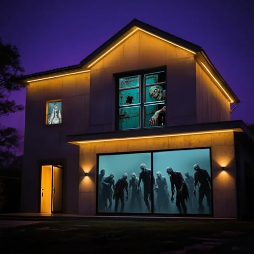 Image of 120 Inch Holographic Rear Projection Screen - Foldable & Portable Anti-Crease Projector Screen for Halloween, Christmas, Parties & Events - Indoor Outdoor Movies, Backyard Theater, Home Cinema