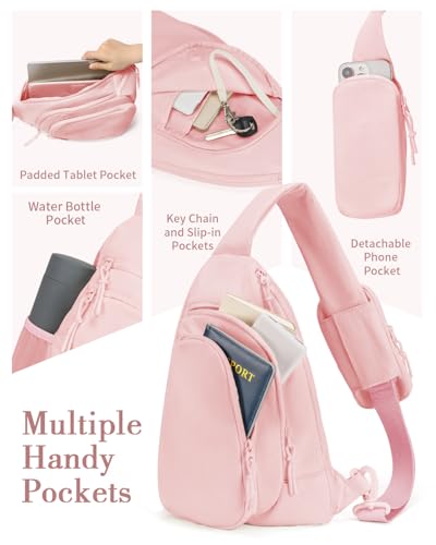 Image of Sling Bag Nylon Crossbody Bags for Women with Anti-theft RFID Blocking Pocket Cross Body Purse Adjustable Shoulder Strap