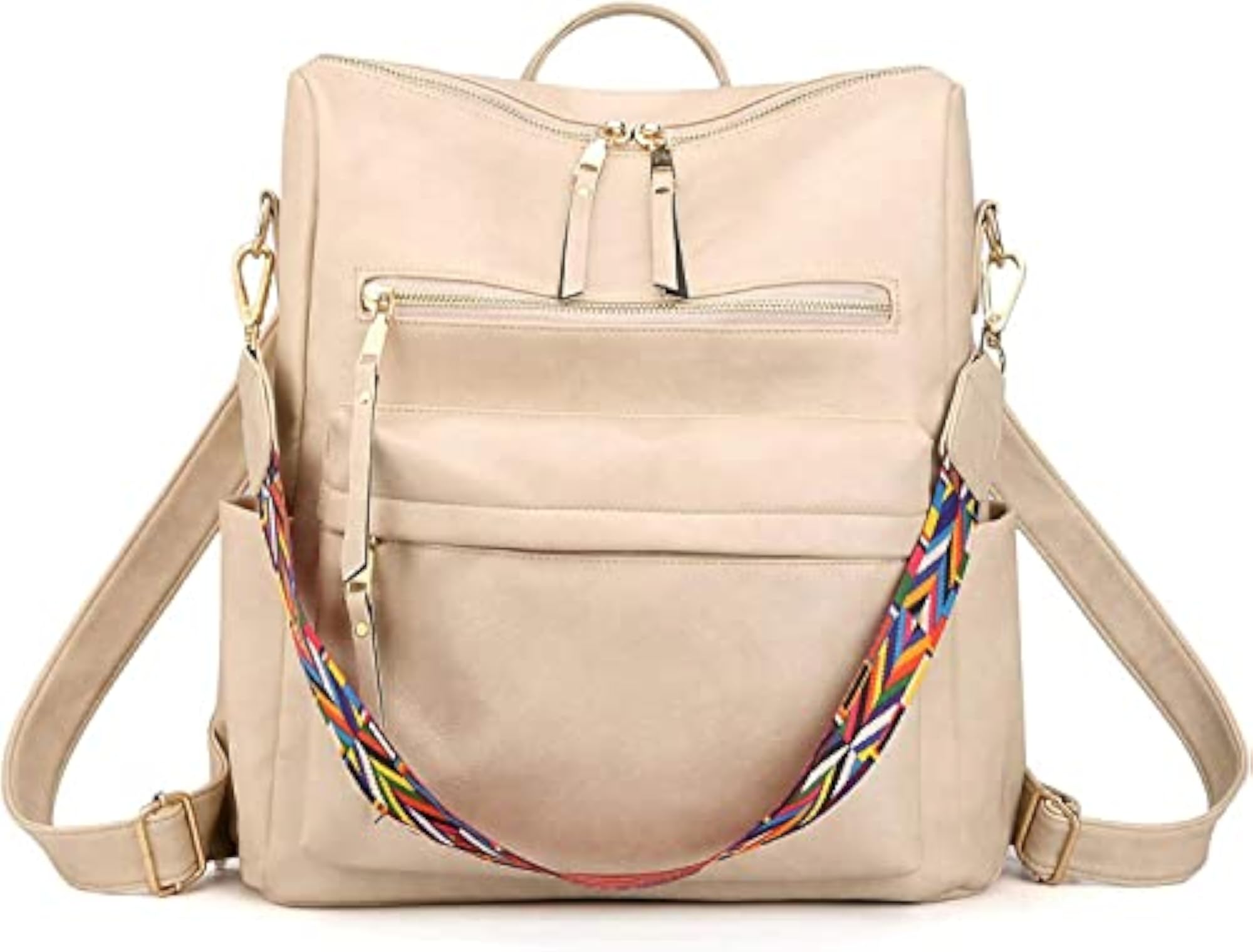 Medium 24L Backpack Women Leather Convertible Shoulder Bag, Stylish and Functional