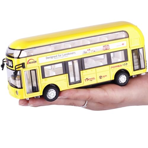 Image of DEOXY Decker Bus Toys for Kids Diecast Metal Bus Alloy London Light & Music Open Door Collection Toys for Boy Kids (66033 green0)