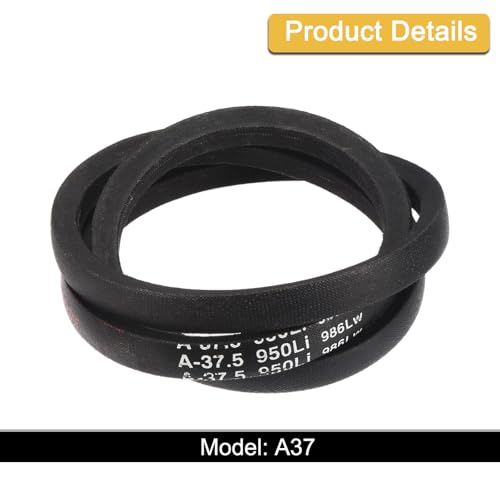 Image of uxcell 3 Pack A37 1 /2 Classic Wrapped V-Belt, 39 inch Outside Circumference Wrapped Industrial Rubber V-Belt A Profile V-Belt for Industrial Machinery Equipment, Black
