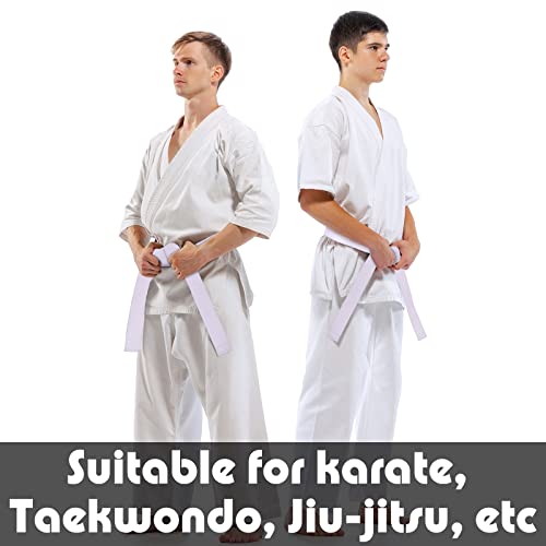 4 Pieces White Taekwondo Belt Cotton Judo Hapkido Martial Arts Uniform Karate Belt Universal Fit Rank Belt Martial Arts Belt For Men Women Martial Arts Sports Costume Supplies (115 Inch) #TOP4