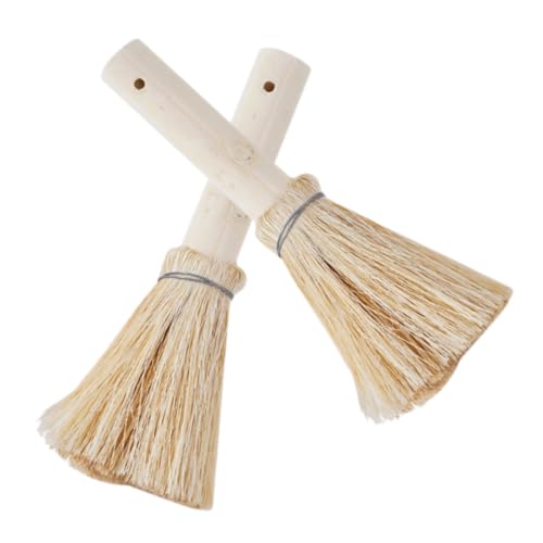 CIYODO 2 pezzi Spazzola per Pulizia Pentole con Manico in Legno Ergonomico Setole Resistenti Allolio per Lavaggio Piatti e Wok Strumento Multifunzionale per Cucina con Impugnatura Lunga