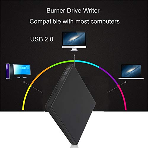 Zwarte Super Slim USB 2.0 Externe CD+-RW DVD+-RW DVD-RAM Burner Drive Writer Voor Laptop PC - Image 4