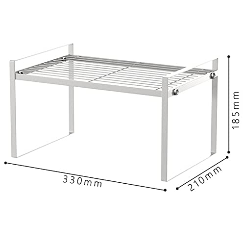 HQahnekme Étagère de Cuisine en métal,Étagère de Rangement avec Tapis antidérapant,Organiseurs de Placards,pour Placard de Cuisine/Salle de Bain/comptoirs/ustensiles. (WHT) – vue 3