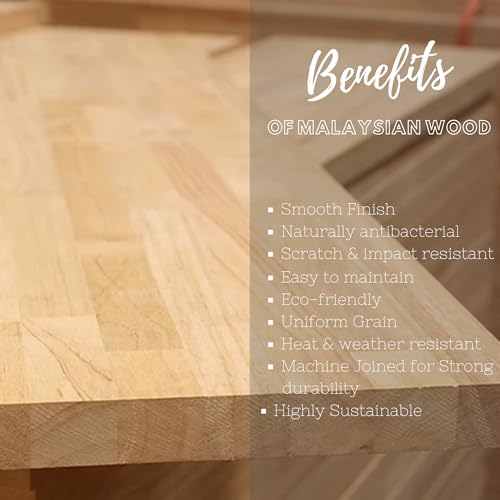 Image of Wood Chop Malaysian Wood Cutting Board |Handcrafted | 16 x 8 x 0.5 Inch | Non-Slip Durable Board | Vegetables, Fruits, Meat, Cheese & Meal Prep | Natural Finish
