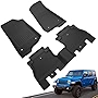 DiffCar for Jeep Wrangler Floor Mats 4 Door 2023 2022 2021 2020 2019 2018 (Not Fit for JK or 4XE), XPE All Weather Floor Mats for Jeep Wrangler JL, Jeep Floor Mats Wrangler 4 Door