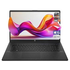 HP 17 Business Laptop, AMD Ryzen 7 7730U, 32 GB DDR4 RAM, 2 TB PCIe SSD, 17.3" FHD (1920x1080) Display, AMD Radeon-Grafikeinheit, QWERTZ Tastatur, Windows 11 Pro, Jet Black