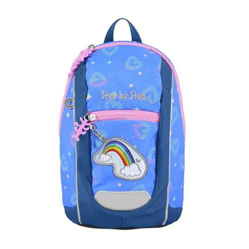 Step by Step Rucksack-Set KIGA MINI „Rainbow Lui“, lila-blau, ergonomischer Rucksack mit höhenverstellbaren Brustgurt für die Kleinsten, für Kindergarten & Kita, ab 12 M+, für Mädchen 6l