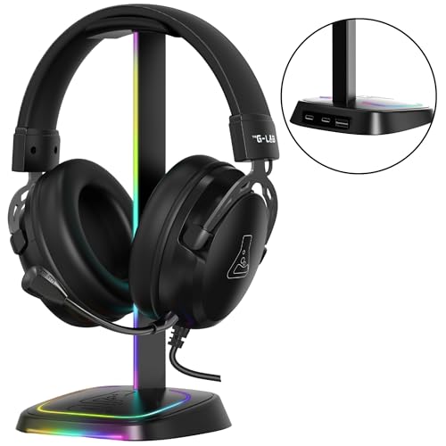 The G-Lab K-Stand Neon RGB HUB USB - Support Casque Gamer LED USB-C