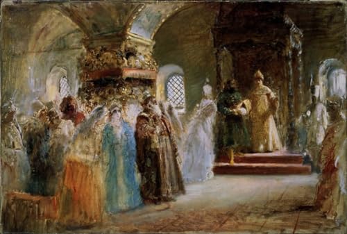Pintura mural en lienzo de Konstantin Makovsky, arte vintage exclusivo de 60x90cm