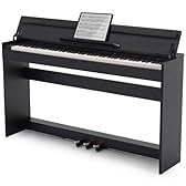 MUSTAR Digital Piano 88 Weighted Keys for Beginners, Full-Size 88 Key Piano Keyboard Semi Weighted, Electric Piano Keyboard 88 Keys with 3 Pedals, USB/MIDI, Wireless Connection (Black)