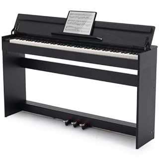 MUSTAR Digital Piano 88 Weighted Keys for Beginners, Full-Size 88 Key Piano Keyboard Semi Weighted, Electric Piano Keyboard 88 Keys with 3 Pedals, USB/MIDI, Wireless Connection (Black)
