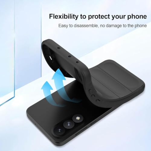 Image of ShieldTech AirGuard Series Back Cover Case for OnePlus Nord 5 5G | Microfiber Lining | Airbag Cushion Drop Protection | Shockproof Silicone Back Cover Case | Anti Slip Grip - Black for OnePlus Nord 5