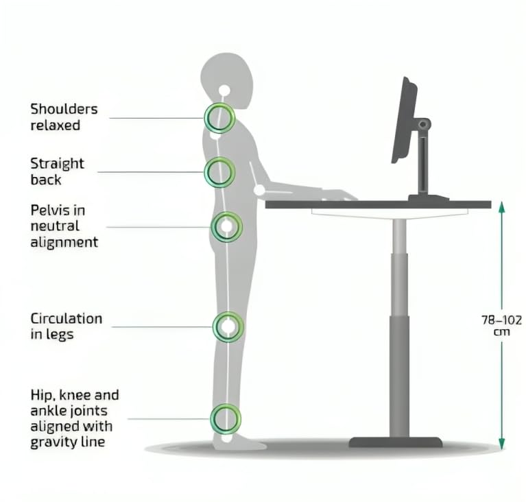 Image of Manual Height Adjustable Stand with Table Top,Sit Stand Table,60 Kgs|Standing Desk
